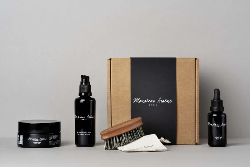 Coffret soin barbe huile + gel-crème + masque + brosse