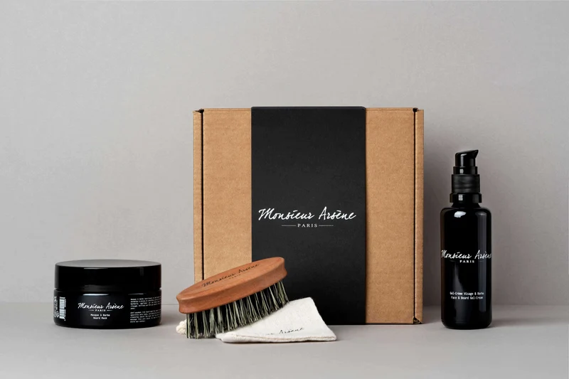 Coffret soin barbe gel-crème + masque + brosse