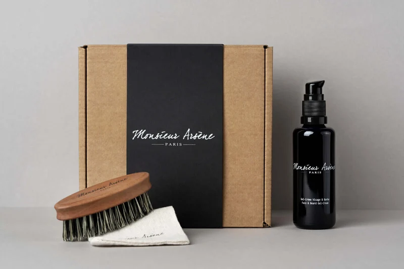 Coffret soin barbe gel-crème + brosse
