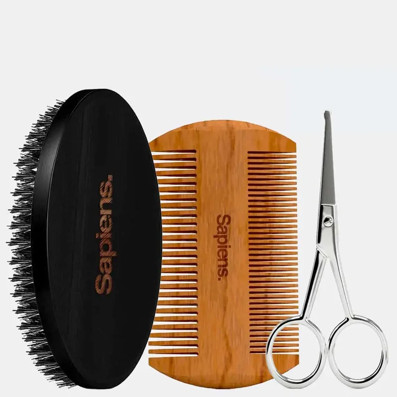 Brosse + Peigne + Ciseaux à Barbe