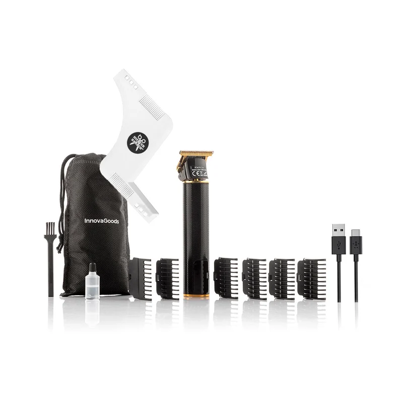 Pack Hipster Barber scheervorm en Professionele oplaadbare tondeuse met accessoires InnovaGoods