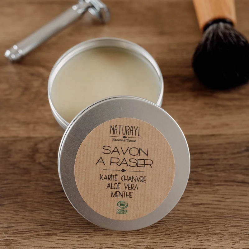 Savon à Raser Karité/Chanvre/Aloé Vera/Menthe - PRIX PROS