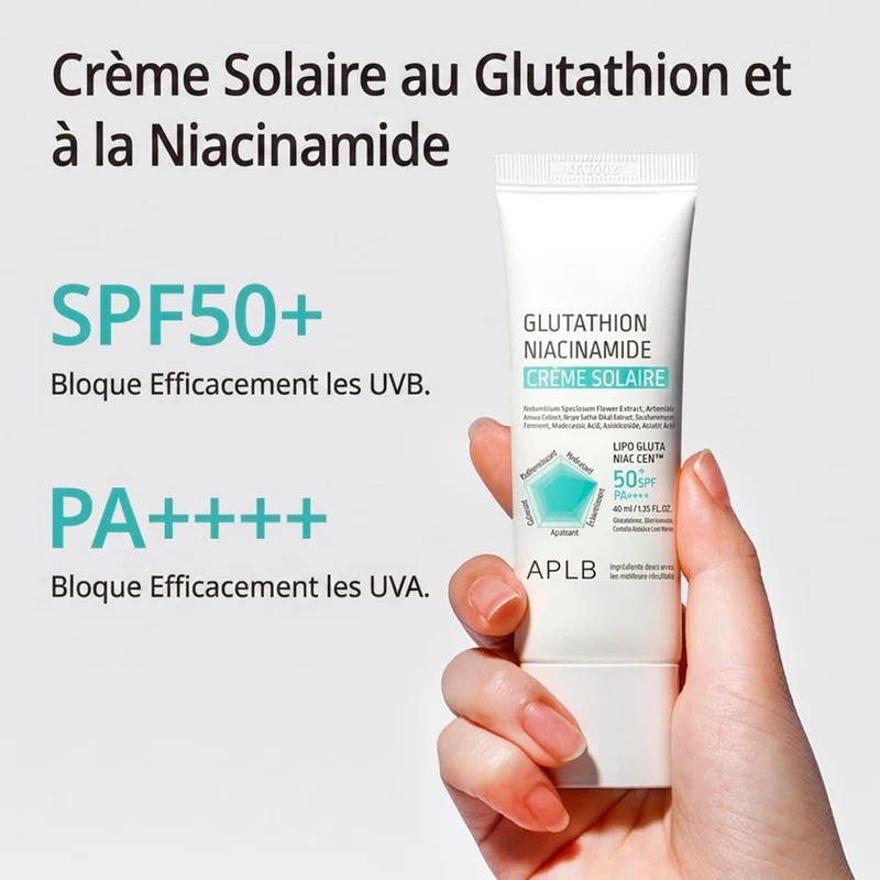 Crème Solaire SPF50+ Glutathione Niacinamide