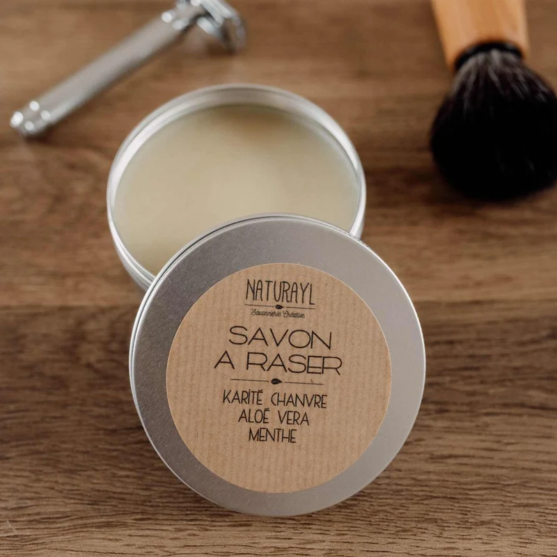 Savon à Raser Karité/Chanvre/Aloé Vera/Menthe