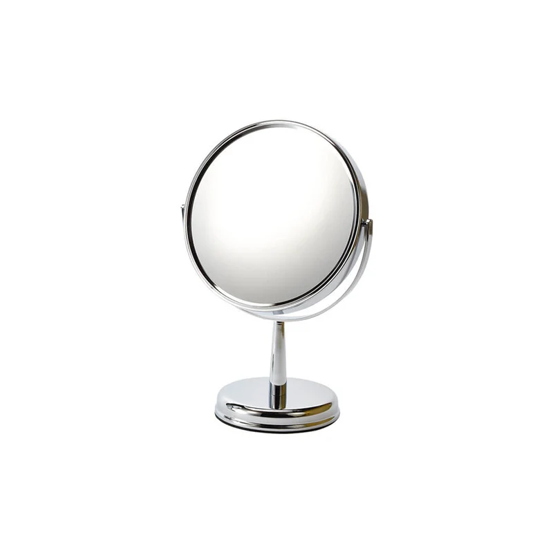 Miroir Chromé Rond sur Pied Grossissant X10 Diamètre 15cm