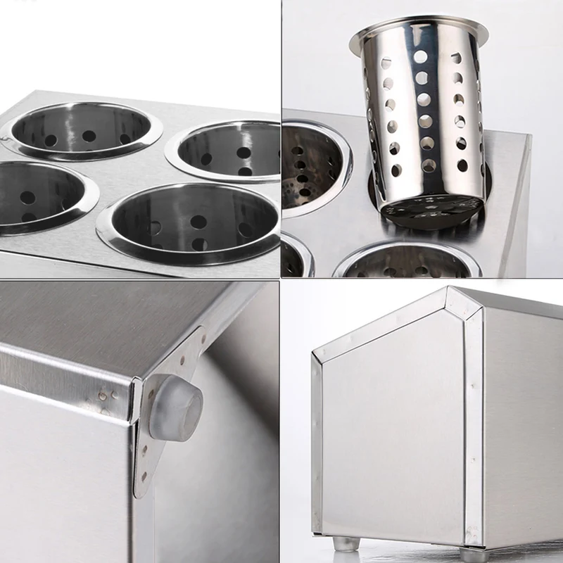 SOGA Stainless Steel Conical Cutlery Holder with 4 Holes