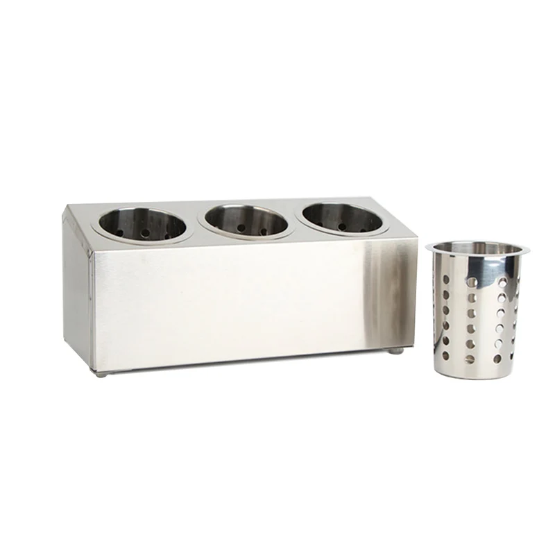 SOGA Stainless Steel Conical Cutlery Holder with 3 Holes 18/10