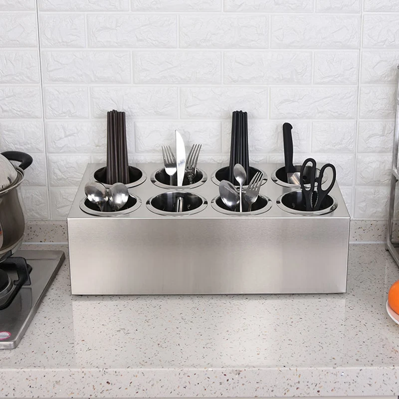 SOGA Stainless Steel Conical Cutlery Holder with 8 Holes 18/10
