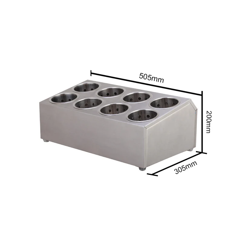 SOGA Stainless Steel Conical Cutlery Holder with 8 Holes 18/10
