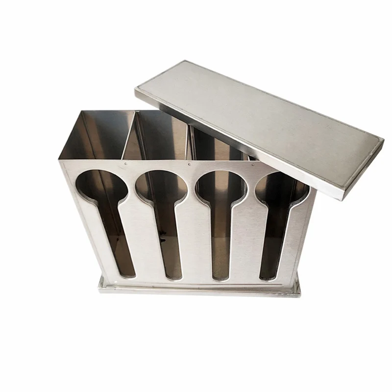 SOGA Stainless Steel Restaurant Spoon Holder Storage Rack 4 Holes