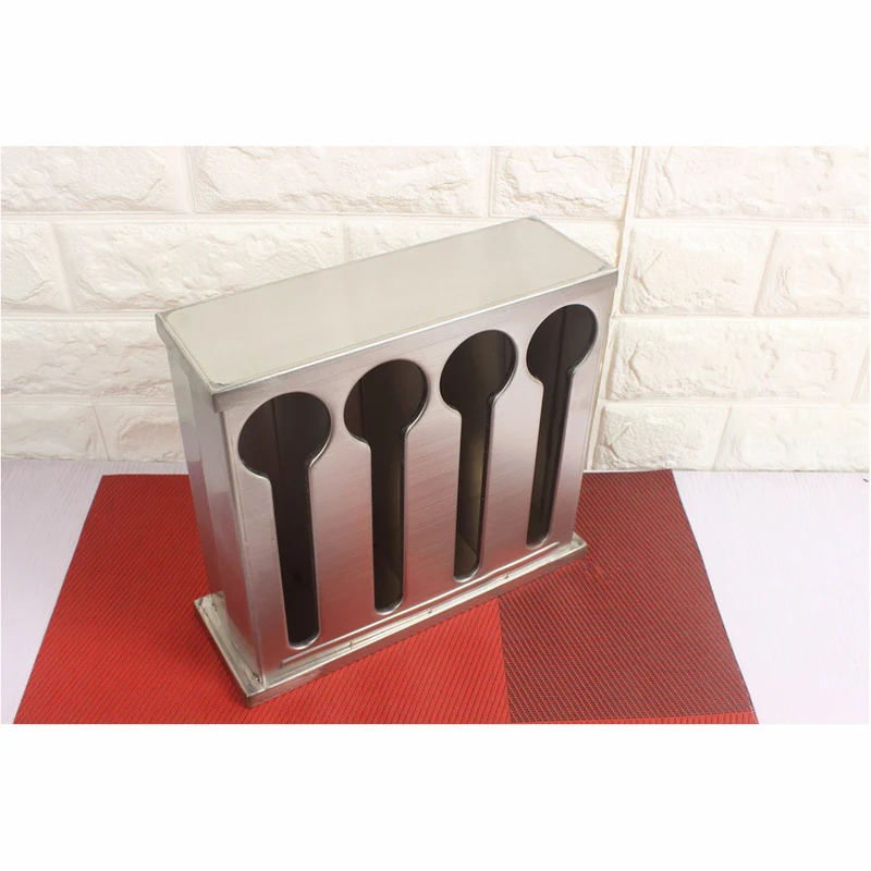 SOGA Stainless Steel Restaurant Spoon Holder Storage Rack 4 Holes