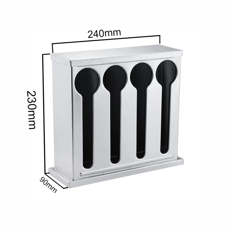 SOGA Stainless Steel Restaurant Spoon Holder Storage Rack 4 Holes