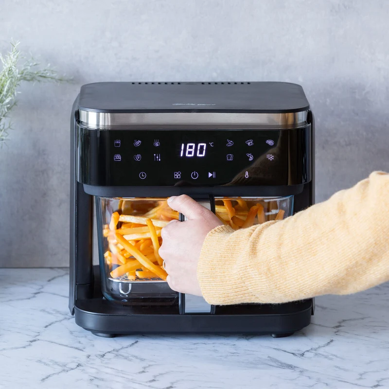 Healthy Choice PFAS-Free 1200–1400W Touch-Controlled Digital Air Fryer with Glass Basket 6.5L