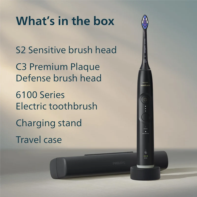 Philips Sonicare 6100 Electric Toothbrush (Black)
