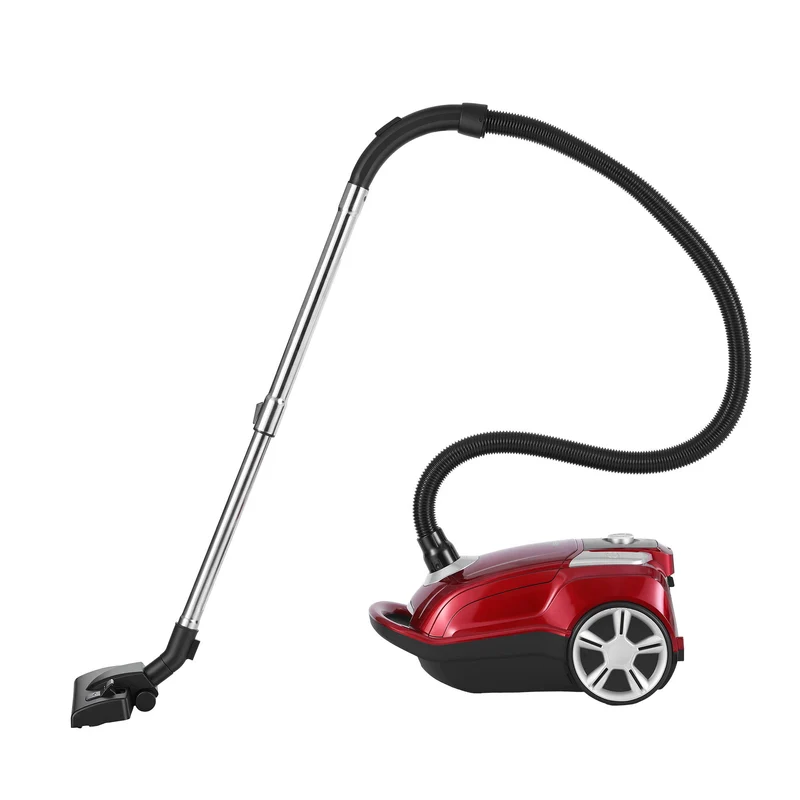 DEVANTI Bagged Vacuum Cleaner Powerful Suction for Carpet Wood Tile Floor (Red)
