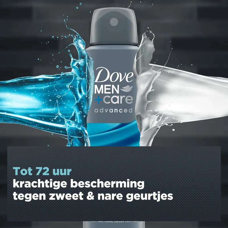 Dove Men+Care Advanced Clean Comfort Anti-Transpirant Deodorant Spray, tot 72 uur bescherming tegen zweet en nare geurtjes - 6 x 150 ml - Voordeelverpakking