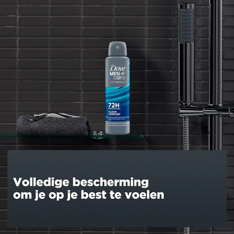 Dove Men+Care Advanced Clean Comfort Anti-Transpirant Deodorant Spray, tot 72 uur bescherming tegen zweet en nare geurtjes - 6 x 150 ml - Voordeelverpakking