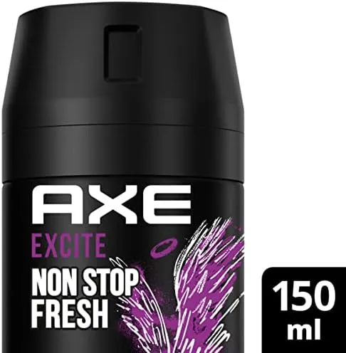 6x Axe Bodyspray Excite zonder aluminiumzouten 150 ml