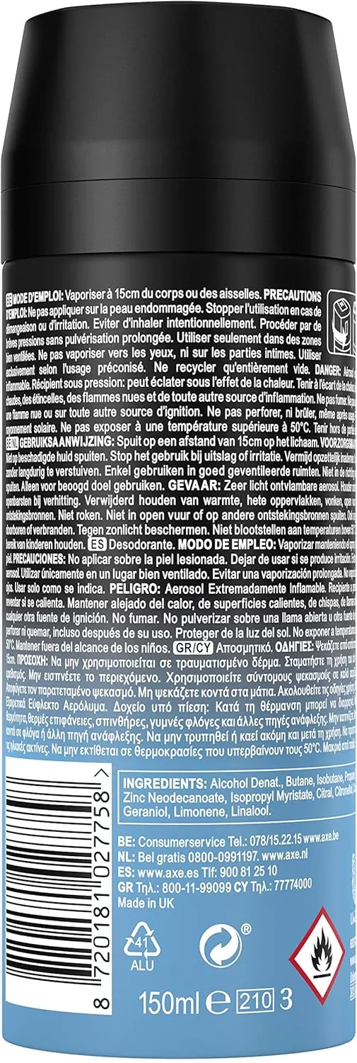 6x Axe Deodorant Bodyspray Ice Chill 150 ml