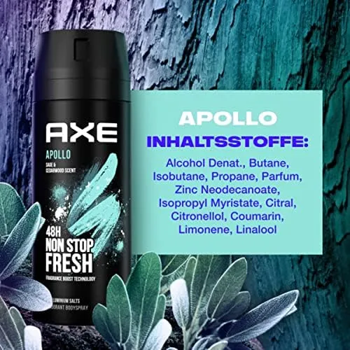Axe Bodyspray Apollo zonder aluminiumzouten 6x150ml