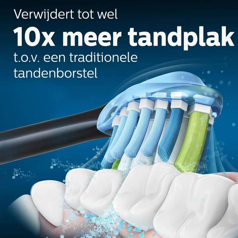 Philips Sonicare Originele standaard sonische C3 Premium Plague Defence -opzetborstels - verpakking van 4 stuks in zwart
