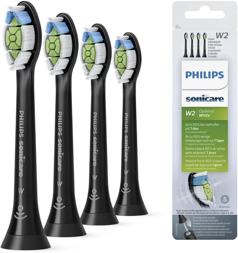 Philips Sonicare W2 Optimal White - 4 Stuks - Zwart