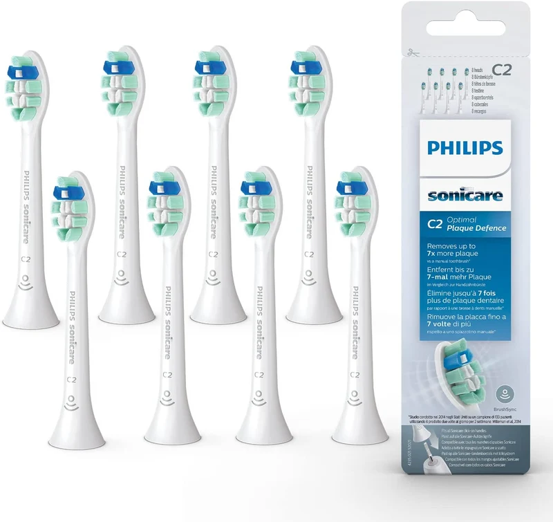 PHILIPS SONICARE C2 Optimale plaatbescherming opzetborstels - 8 Stuks