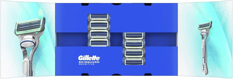 Gillette Skinguard Sensitive Navulmesjes Voor Mannen, Verpakking Met 8 Navulmesjes, Verbeterde Lubrastrip, Past Op Fusion-Handvatten