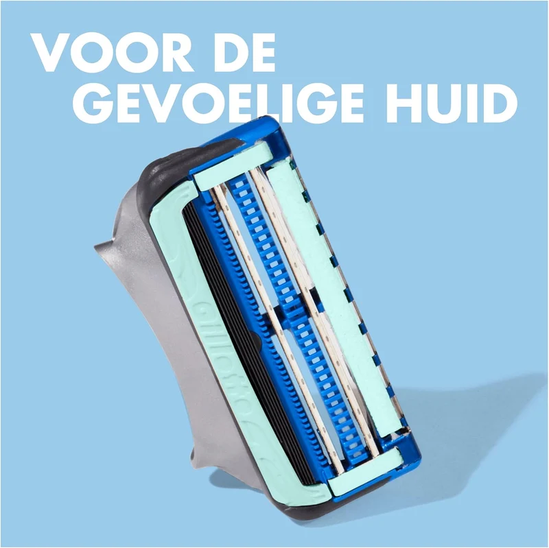 Gillette Skinguard Sensitive Navulmesjes Voor Mannen, Verpakking Met 8 Navulmesjes, Verbeterde Lubrastrip, Past Op Fusion-Handvatten