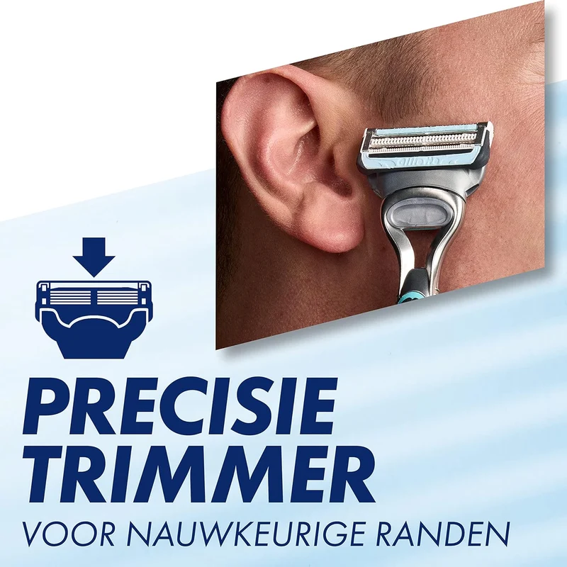 Gillette Skinguard Sensitive Navulmesjes Voor Mannen, Verpakking Met 8 Navulmesjes, Verbeterde Lubrastrip, Past Op Fusion-Handvatten