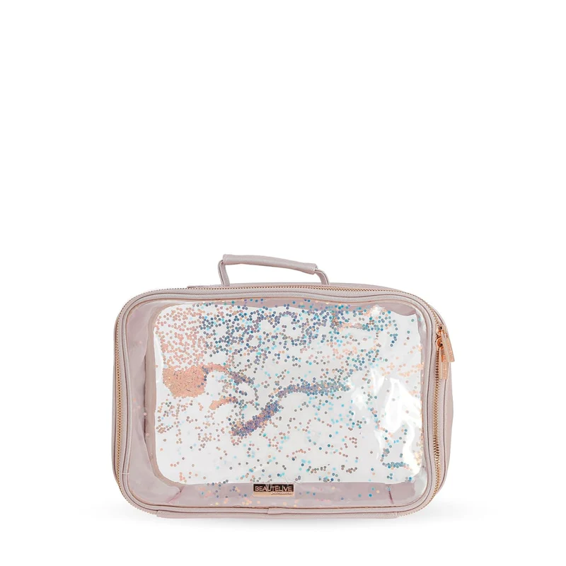 Trousse PVC Paillettes Rose Beautélive