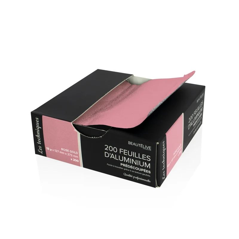 Alu 200 feuilles prédécoupées Rose Gold