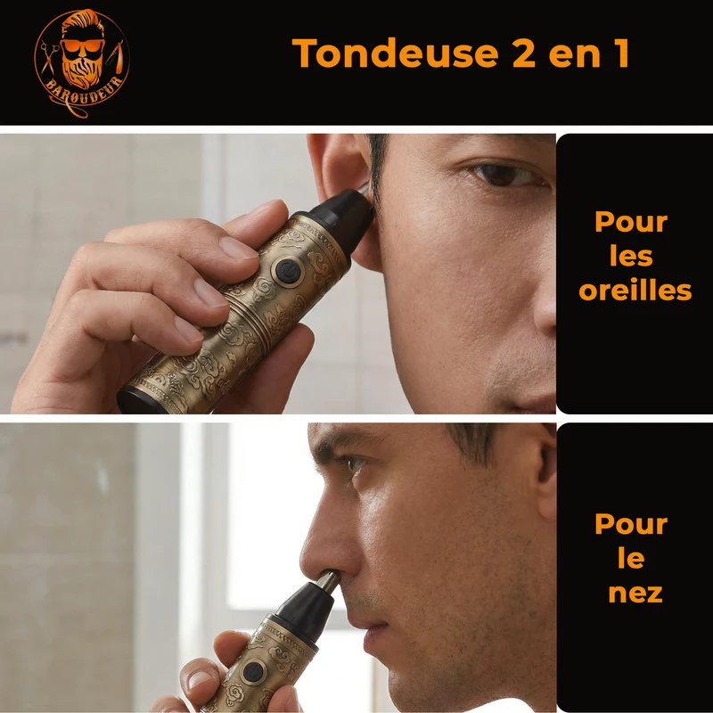 Tondeuse nez, oreilles et sourcils, Précision Explorer Baroudeur