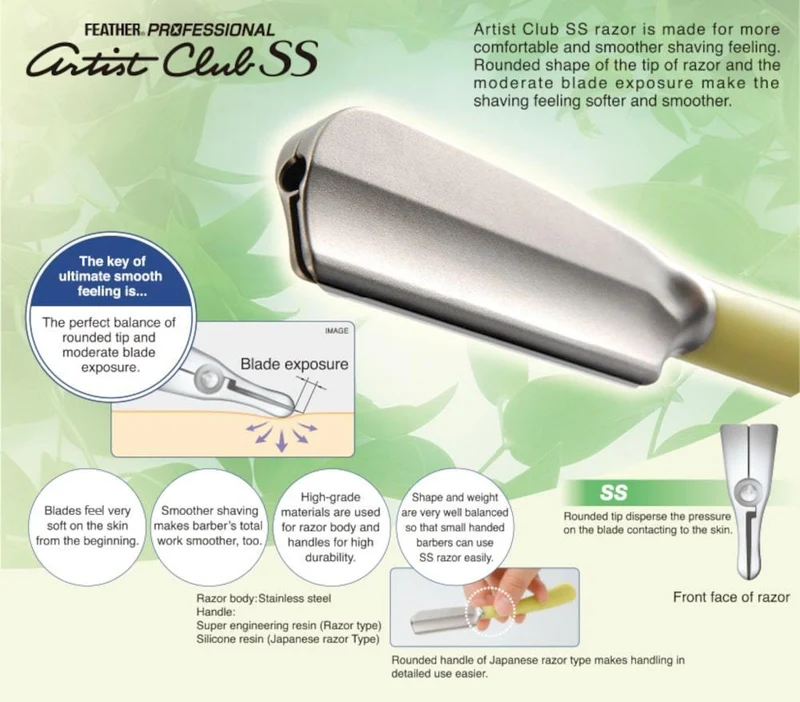 Rasoir pliant professionnel Artist Club SS: FEATHER Safety Razor Co
