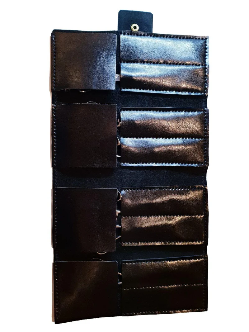 Portefeuille à ciseaux noir de qualité supérieure : portefeuille à cisaillement enroulable 8 pièces