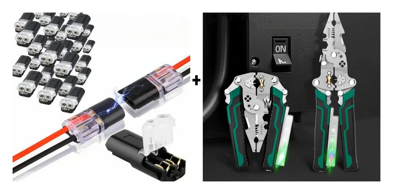 Double connecteur enfichable avec verrouillage à cliquet