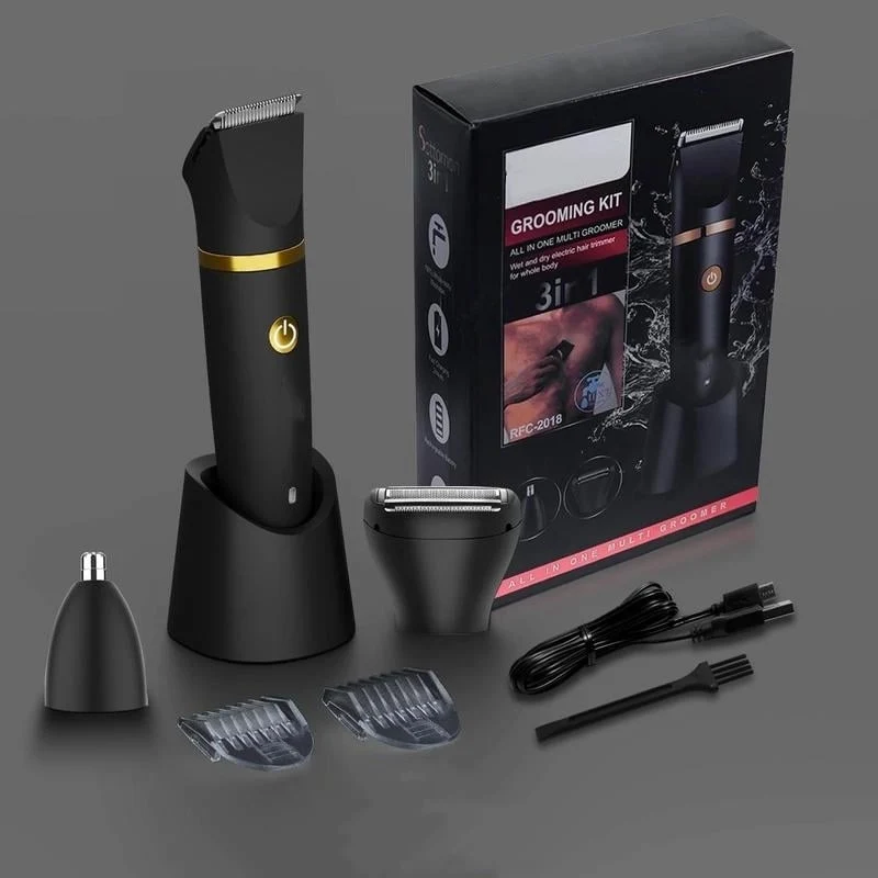 💥 Tondeuse électrique 3 en 1 pour hommes, tondeuse sans fil pour les parties intimes, rasoir électrique étanche