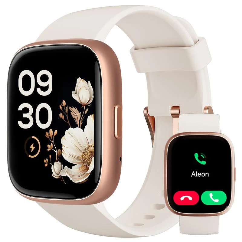 Montre connectée pour femmes et hommes, tracker d'activité physique avec fonction d'appel, montre de fitness avec suivi du sommeil/100 sports/podomètre étanche IP68