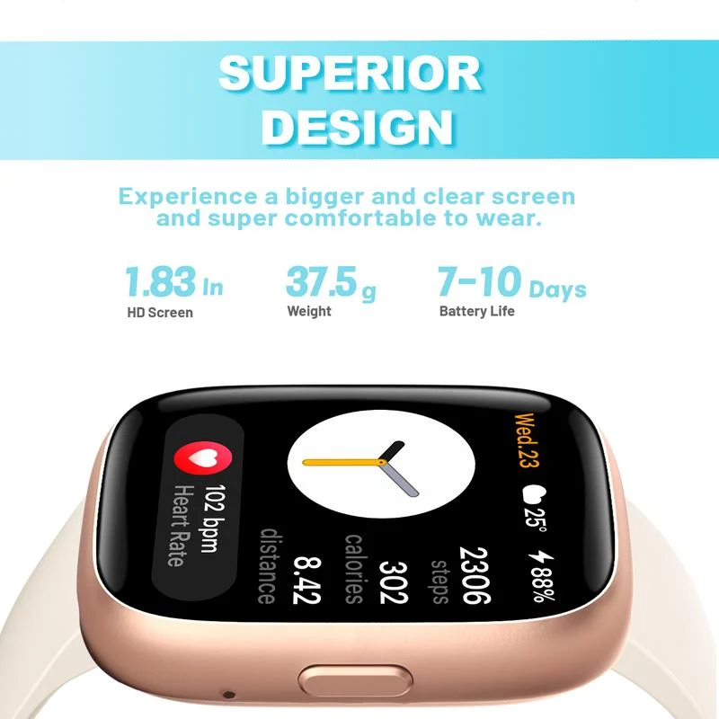 Montre connectée pour femmes et hommes, tracker d'activité physique avec fonction d'appel, montre de fitness avec suivi du sommeil/100 sports/podomètre étanche IP68