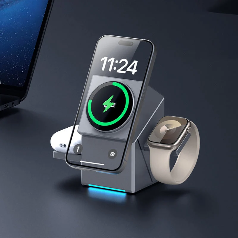 🔥Offres spéciales - Station de recharge magnétique sans fil pliable 3 en 1