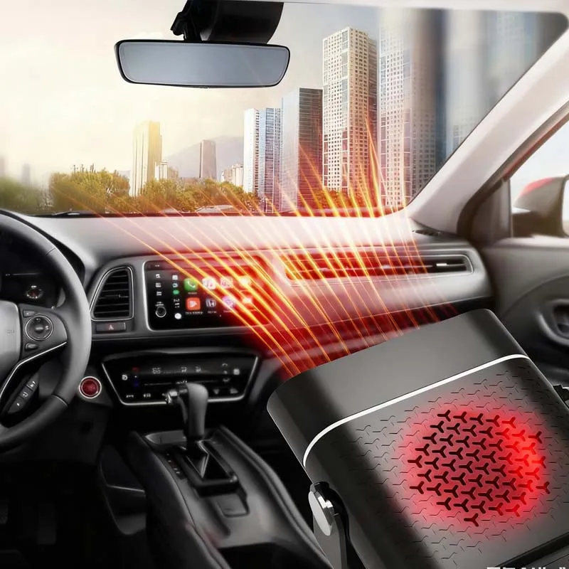 🚗🔥 Chauffage Ventilateur de Voiture 2-en-1 Portable – Rotation 360°, Dégivrage Rapide, Chauffage & Ventilation, Silencieux et Léger pour Hiver comme Été !