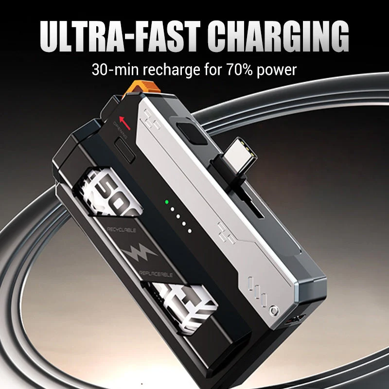 ⚡⚡Power Bank Portable avec Batterie Remplaçable⚡⚡