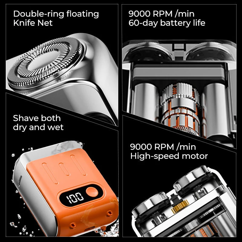 Men's Portable Mini Rotary Electric Shaver