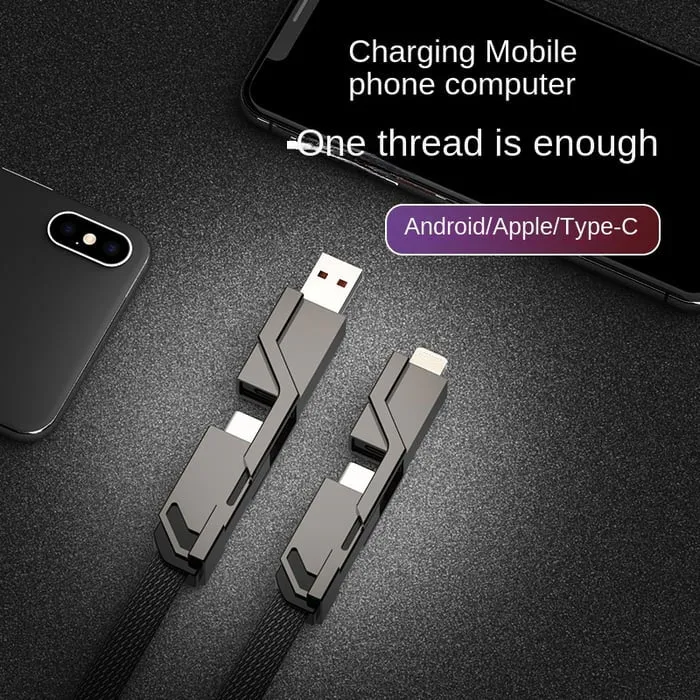 📱 Chargeur 4-en-1 [60W Charge rapide & Synchronisation des données]