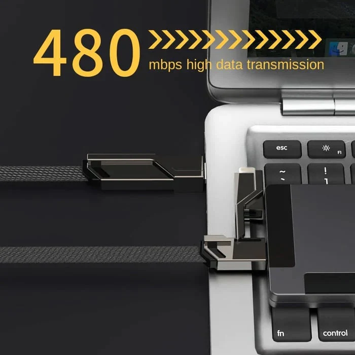 📱 Chargeur 4-en-1 [60W Charge rapide & Synchronisation des données]