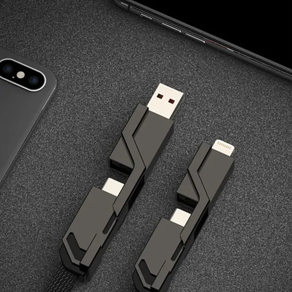 📱 Chargeur 4-en-1 [60W Charge rapide & Synchronisation des données]