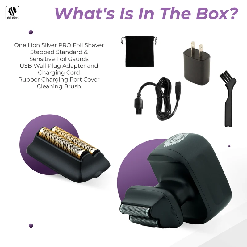 One Lion Silver PRO Foil shaver | Two foil options: Standard and Sensitive included
