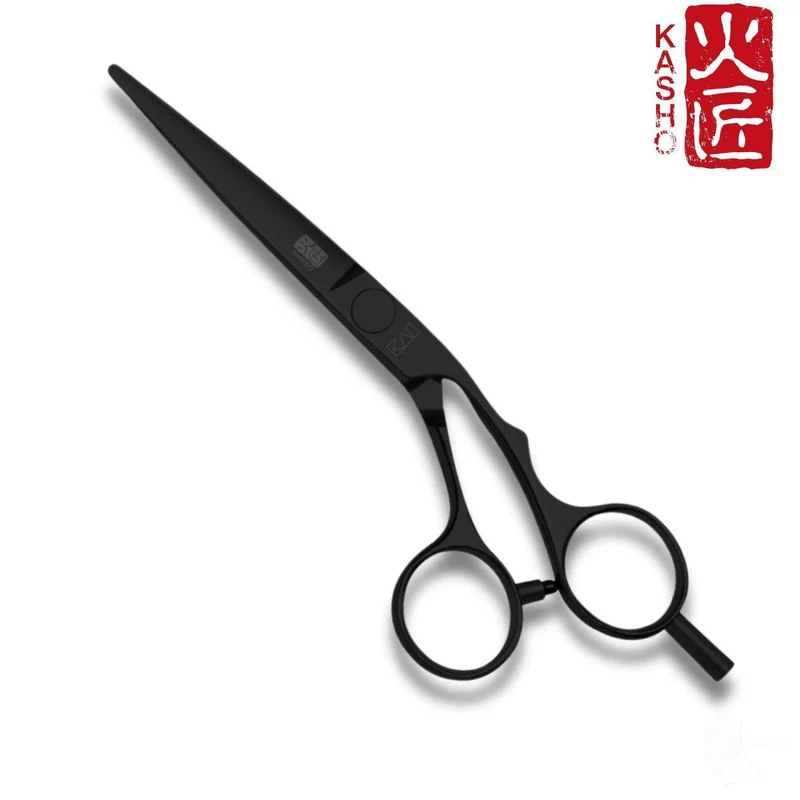Kasho Offset argenté : Ciseaux de coupe de cheveux NOIR