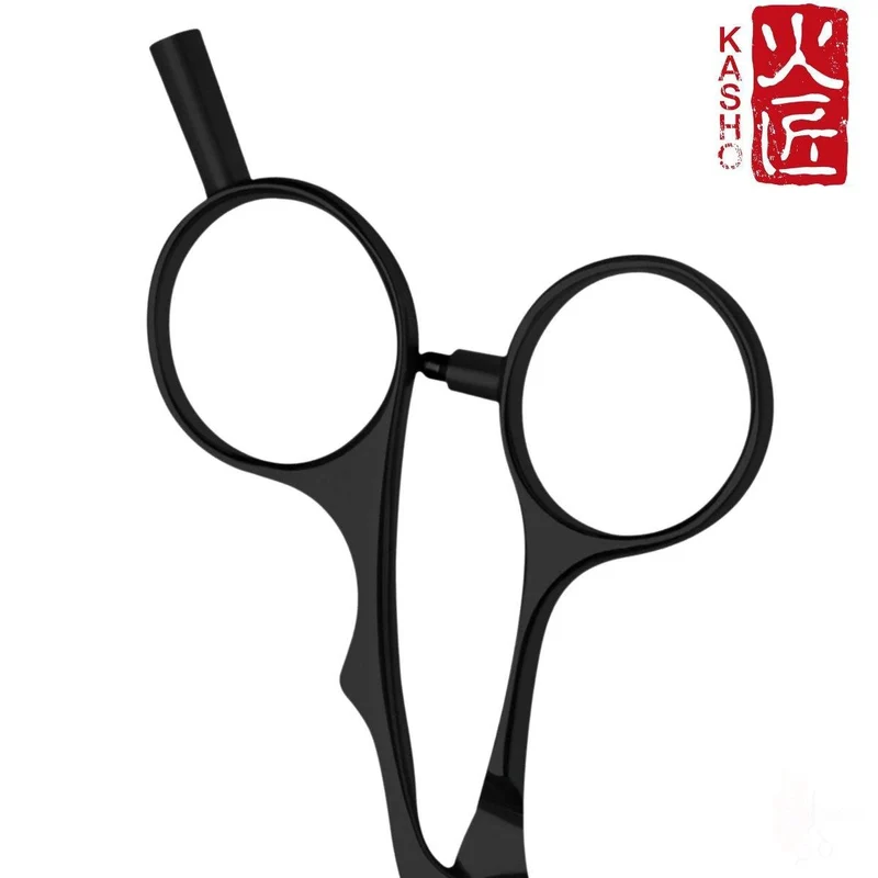 Kasho Offset argenté : Ciseaux de coupe de cheveux NOIR