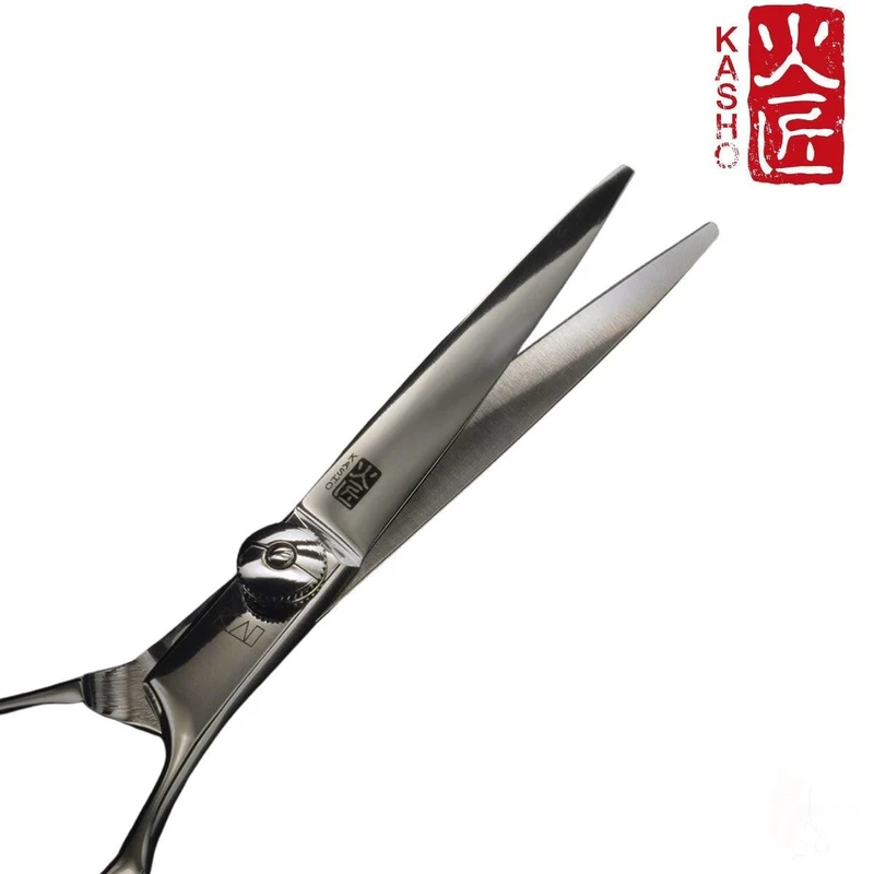 Kasho Ciseaux de coupe de cheveux semi-décalés verts